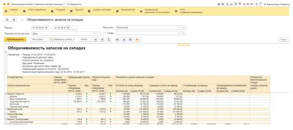 1с понятно. Отчет оборачиваемости товара в 1с Розница. 1с 8 отчет остатков склад. Остатки на складе в 1с. Оборачиваемость запасов на складах.