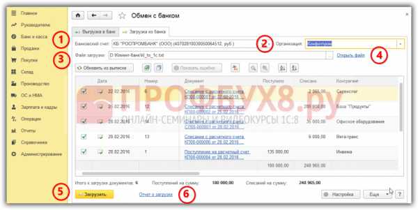 Как выгрузить банк в 1с ланта банк